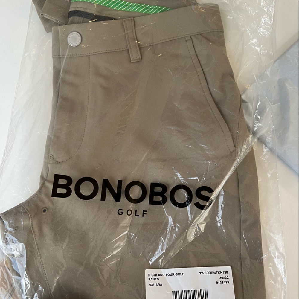 Brand New Men’s Bonobos Highland Golf Pants in Sahara 30x32